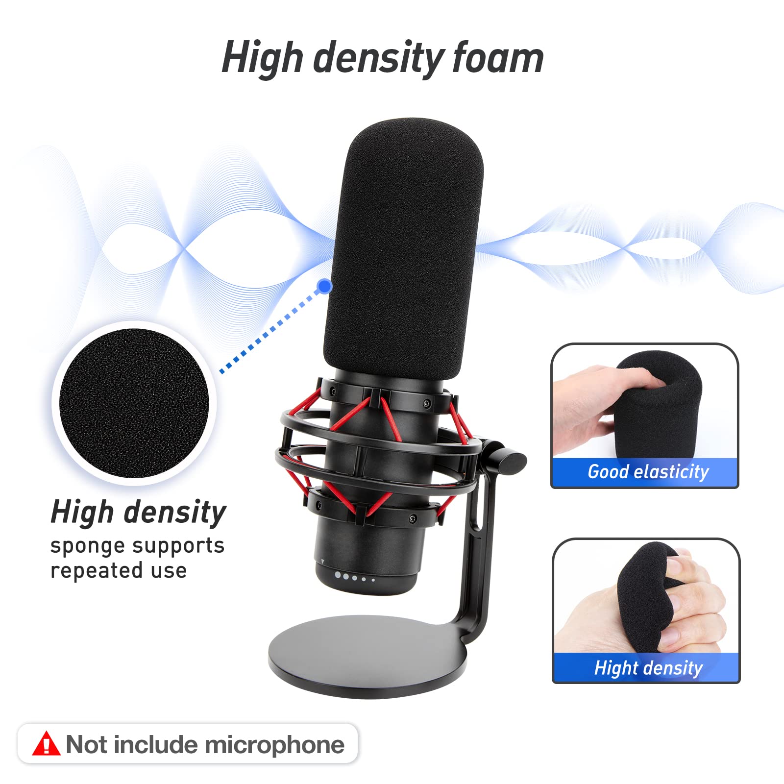 Boom Arm Mic Stand for HyperX QuadCast,Adjustable Suspension Microphone Stand for QuadCast, QuadCast S - Upgrade C Clamp, 2 Cabl